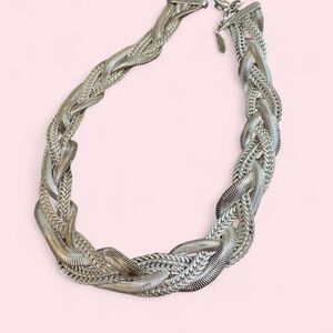 St. Tomas snake chain statement necklace in a silver tone new